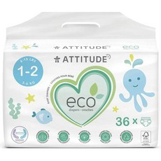 ATTITUDE 環保黏貼型尿布, Mini, 36片