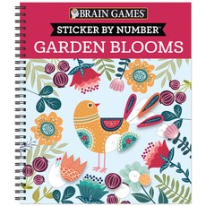 Brain Games - Sticker by Number: Garden Blooms Spiral, New Seasons, 英文, 螺旋裝訂