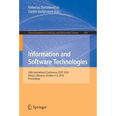 (英文圖書) Information and Software Technologies: 24th International Conference Icist 2018 Vilnius Li... 平裝版, Springer, 英文