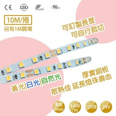 DREAM LIGHTS LED軟燈帶 24V 120珠 寬5mm 9.6W/M 10M 可裁切室內燈條