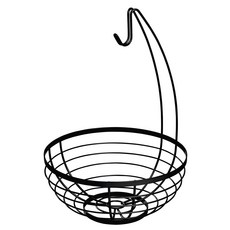 iDESIGN 奧斯汀水果碗 附掛架 廚房收納籃, 霧面黑, 1個