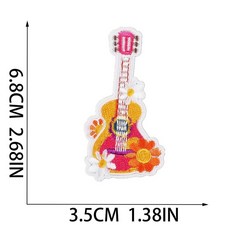 巴哈樂器 刺繡燙布貼 裝飾徽章 衣服補丁貼 自粘繡花 DIY禮物, 1個