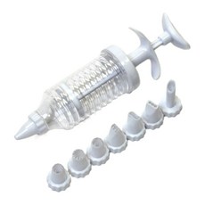 Chef Craft 糖霜注射器 + 8種擠花嘴套組 25.4cm, 1個, 白色