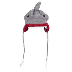 The Worthy Dog 鯊魚寵物帽, Red + Gray, 1個