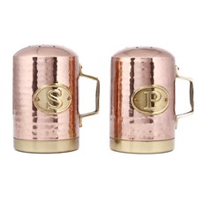 OLD DUTCH INTERNATIONAL 錘紋裝飾銅色爐頂鹽巴胡椒調味料罐組, 1個