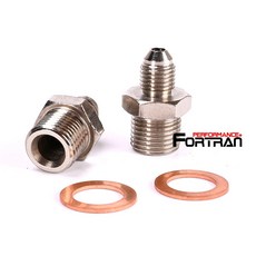 FORTRAN 鐵製渦輪冷卻接頭 M16x1.5 mm to -4 AN 適用於 Garrett T3 TB03 SAAB VOLVO