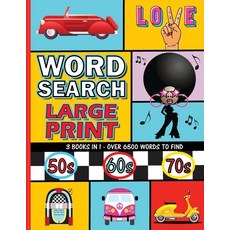 (英文圖書) Word Search Large Print 300 Puzzles Book: 3 Books in 1 Flashback to the 50s - 60s - 70s Easy ... 平裝版, Jordi Peterson, 英文