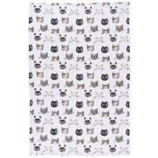 now DESIGNS 圖案印花棉質廚房毛巾, 1個, 貓喵喵