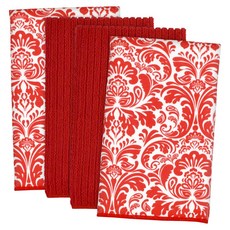 DESIGN IMPORTS 超細纖維錦緞洗碗巾廚房交叉套組 2, 1個, 紅色