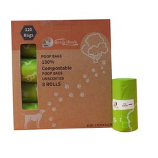 Woofy Woofy 環保寵物撿便袋 8捲裝 100%可生物分解材質 寵物清潔用品, 綠, 1個, 120