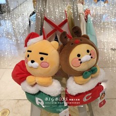 KAKAO FRIENDS 韓國正品 聖誕曲奇裝飾襪子娃娃 聖誕裝飾 節慶禮品, 紅色，綠色，黃色，棕色, 1個
