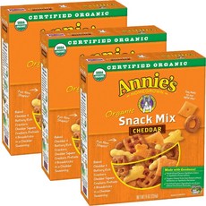 Annie's 綜合椒鹽餅乾 切達起司口味, 3盒, 255g