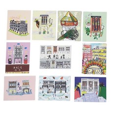 赤毛族 台北大稻埕主題明信片十張組 - 懷舊風情在地文化紀念, 詳見包裝, Multicolor, 1個