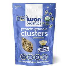 i won! organics 蛋白質格蘭諾拉穀物 香草藍莓味, 1袋, 224g