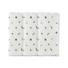 KUKU PLUS 紗布手帕3入/澡巾2入 (十二星座/純真之瞳/極簡幾何) 嬰兒紗布巾 口水巾 洗澡巾