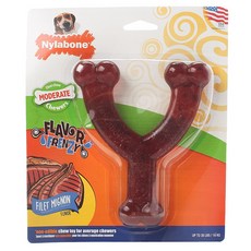 Nylabone 牛排口味寵物潔牙骨玩具 適合16kg以下, 1個, 棕色的