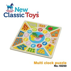 【荷蘭New Classic Toys】寶寶認知學習時鐘拼圖 - 訓練手眼協調，安全無毒材質