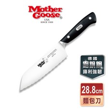 美國MotherGoose鵝媽媽 德國不鏽鋼鉬釩鋼冷凍肉品刀 麵包刀28.8cm, 1個
