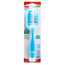 NUK 2合1奶瓶刷, 白色+藍色, 1入