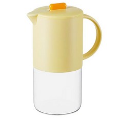 澄夏 玻璃冷水壺 1800ml 耐熱 大容量 茶壺, 亮黃色, 1個