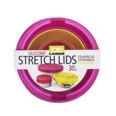joie 矽膠拉伸蓋碗蓋 3件套, 粉色,綠色,紅色