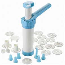 Hutzler Hutzler簡易操作餅乾壓模&食物裝飾器 23件組, 1個, 白+藍