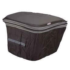 雙門拉鍊兩段伸縮自行車前籃罩, 1個, 棕色