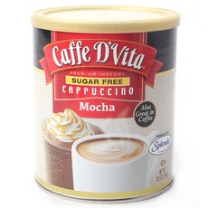Caffe D'Vita 無麩質無糖速溶卡布奇諾摩卡咖啡粉, 1個, 241克