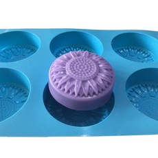 食品級矽膠 6連向日葵矽膠模 手工皂模 石膏模 現貨, 詳見包裝