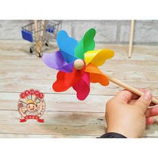 河馬班 懷舊童玩 彩色木頭風車(小) 戶外踏青玩具-商檢合格, 彩色風車/木棒風車(小), 彩色, 1個