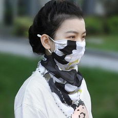 E.City 時尚百搭透氣防曬絲巾口罩，輕柔透氣材質，有效防曬，多功能造型，展現個人魅力, 粉色