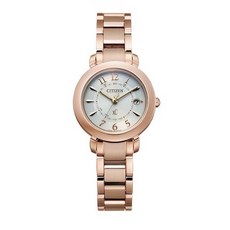 CITIZEN 星辰xC 廣告款 玫瑰金光動能電波鈦金屬女錶 ES9444-50B
