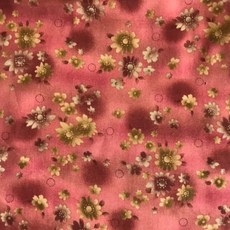 Westex 日本印象風小菊花棉布 咖啡色粉色 手作拼布DIY材料 進口布料, 咖啡色, 詳見包裝