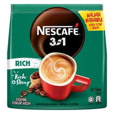 NESCAFE 雀巢咖啡 豐富濃厚三合一拿鐵沖泡包, 1個, 25入, 18g