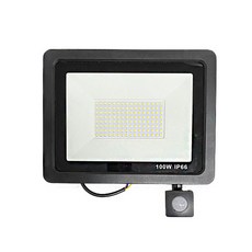 100W超薄人體感應投光燈，紅外線感應庭院燈，戶外防水花園燈，太陽能選項, 1個