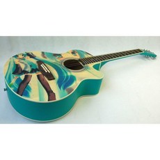 巴哈樂器批發 40吋彩繪琴木吉他 藍髮少女款 兒童吉他 益智玩具 音樂啟蒙, 黑天使款