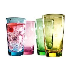 ARTLAND Polka Dot Highball Under Rock/Standard 酒杯 591.5ml 4 件, 1個