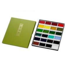 日本Kuretake吳竹 顏彩耽美 塊狀國畫/水彩顏料-24色, 詳見包裝