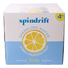 Spindrift 蘇打水和真正的擠壓水果檸檬, 4件, 355毫升