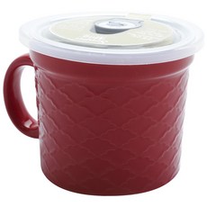 BOSTON WAREHOUSE 壓花超級炻器馬克杯配蘆葦微波容器蒸鍋 709.8ml, 1個, 紅色的