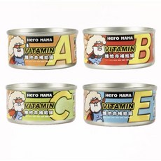 HeroMama 維他命補給貓罐頭 南瓜雞絲口味 貓咪濕糧 營養補給, 80g, 24個, 綜合口味