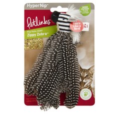 Petlinks Safari Happy Nip GP斑馬羽毛貓咪玩具, 1個, 混色