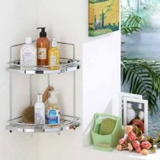 洗樂適衛浴 MIT台灣製304不鏽鋼雙層收納轉角架，浴室轉角置物架，免釘不鏽鋼收納架, 雙層