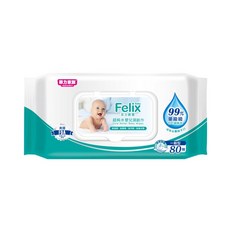 菲力家族 菲力寶寶超純水嬰兒濕紙巾80抽(有蓋) 寶寶濕巾 超純水EDI 嬰兒柔濕巾, 80抽