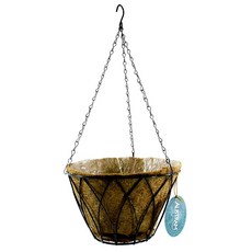 AUSTRAM 25120533 帶鍊式花盆的蓮花懸掛花盆, 黑色+棕色