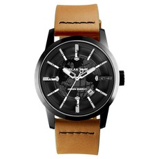 RELAX TIME 人動電能系列 RT-62K-8 皮錶帶款 男士腕錶 地球儀面盤