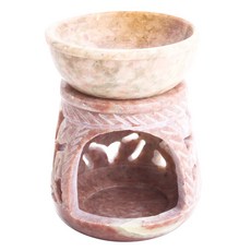 Prabhuji's Gifts 質感設計圓形肥皂石擴香檯, 葉子