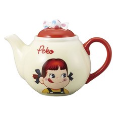 FUJIYA 不二家 Peko Peko立體糖果造型陶瓷茶壺, 1個, 500ml, 紅色 象牙白
