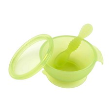 美國 Bumkins 寶寶矽膠餐碗組（多色可選）可微波、蒸、烤箱、洗碗機 不易生霉, 果凍綠