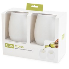 true 石粉白色無梗酒杯, 2入